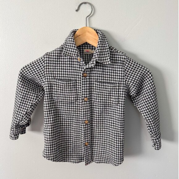 Faherty Boys Black Gingham Shirt - Picture 1 of 7